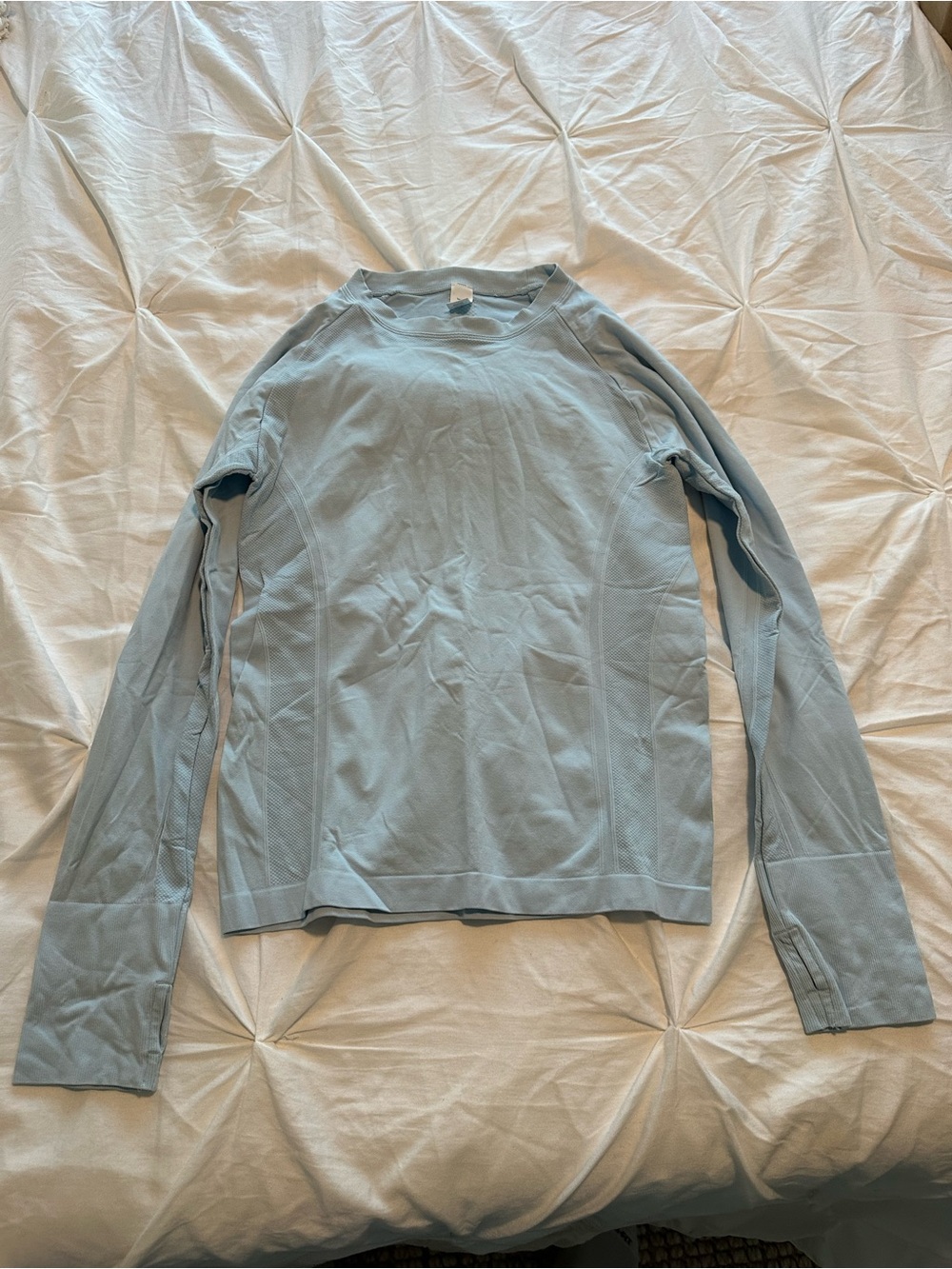 Men's Long-Sleeve Crew Neck Shirt in Light Blue
